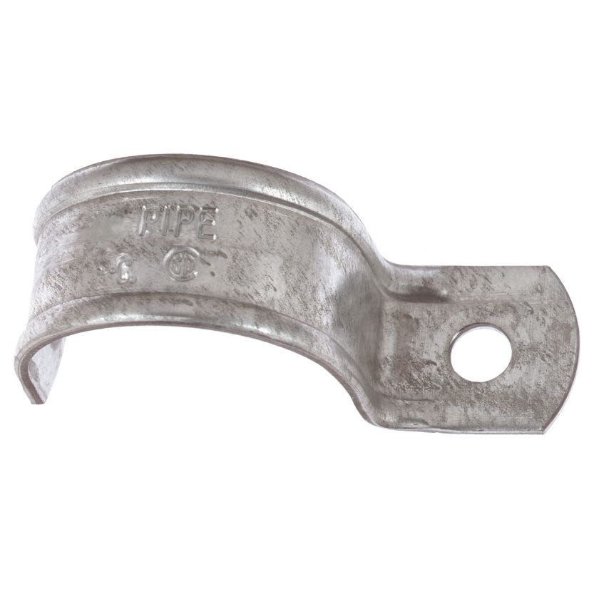 Steel City HS-101 1-Hole Pipe Strap, 1/2 in, For Use With IMC/Rigid Conduit, Steel, Zinc Plated